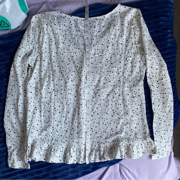Women’s Billy T Ivory Starry Night V-Neck Long Sleeve Knit Peplum Top Small NWT - Picture 6 of 6